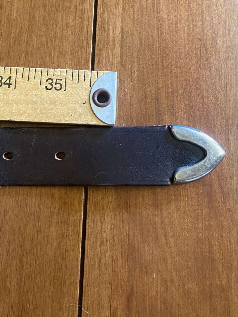 Women's Dark Brown Leather Belt Medium - Picture 4 of 12